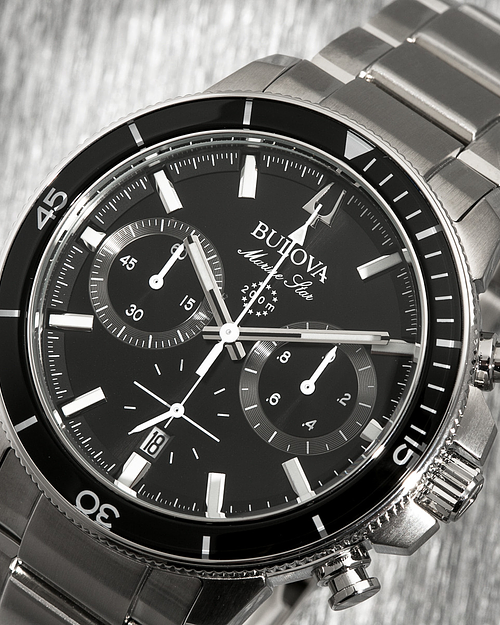 Bulova Marine Star Men's Black Dial Stainless Steel Watch Bulova Marine Star Men's Black Dial Stainless Steel Watch
